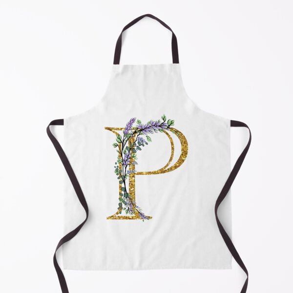 Item preview, The Alphabet | The letter “P” | romantic Eucalyptus and Lavender floral illustration | floral Monogram | gold glitter alphabet designed and sold by hollycooper.