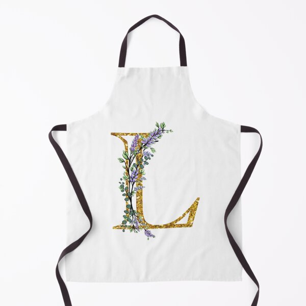 Item preview, The Alphabet | The letter “L”| romantic Eucalyptus and Lavender floral illustration | floral Monogram | gold glitter alphabet designed and sold by hollycooper.