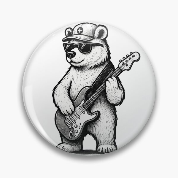 Item preview, Cool Guitar Bear | Street Art Rocker Animal Design designed and sold by Ironzoulz.