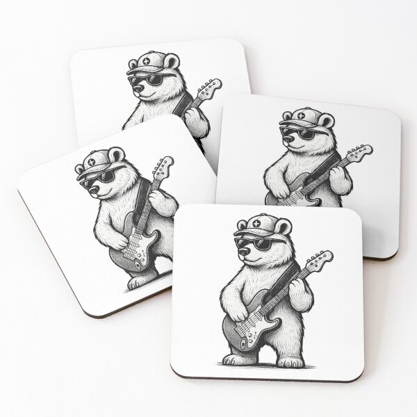 Item preview, Cool Guitar Bear | Street Art Rocker Animal Design designed and sold by Ironzoulz.