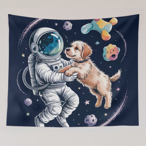 Item preview, Spaceman and Puppy – Cosmic Friendship in Orbit designed and sold by Sepinik.