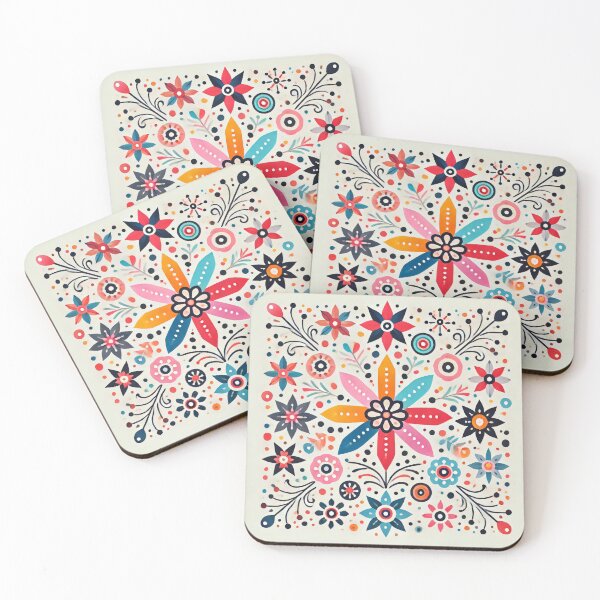 Item preview, Floral Fireworks Scandinavian Folk Art by heidiannemorris © designed and sold by FOLK ART FUSION by heidiannemorris.