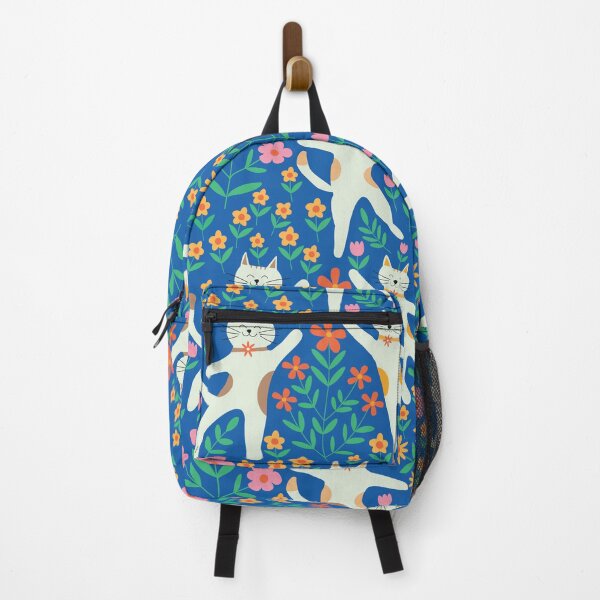 Item preview, Joyful Dancing Cats in Colorful Flowers Garden Pattern  designed and sold by Yasminepatterns .