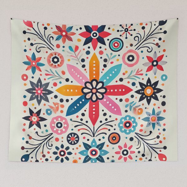 Item preview, Floral Fireworks Scandinavian Folk Art by heidiannemorris © designed and sold by FOLK ART FUSION.