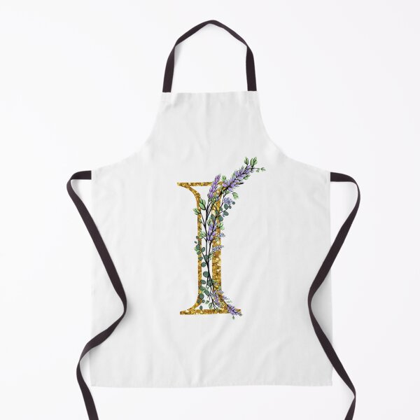 Item preview, The Alphabet | The letter “I” | romantic Eucalyptus and Lavender floral illustration | floral Monogram | gold glitter alphabet designed and sold by hollycooper.