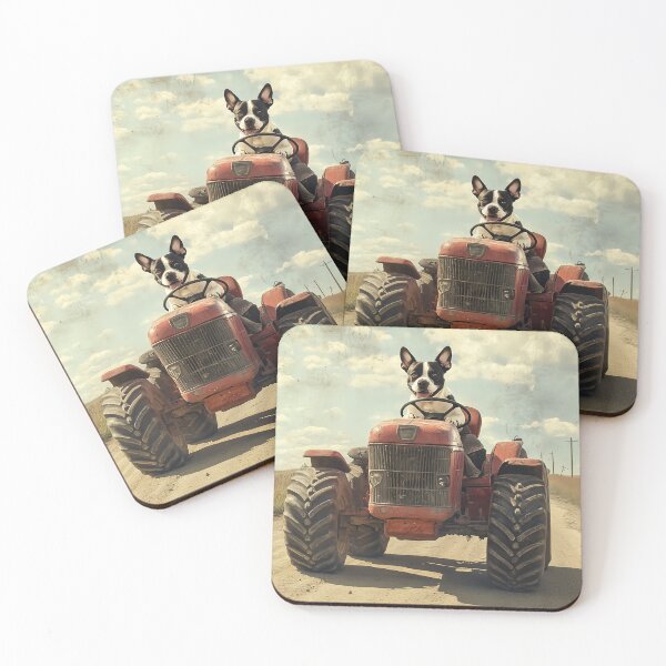 Item preview, Dog Driving a Tractor, Funny Farm Animal Art designed and sold by CheekyAnimalz.