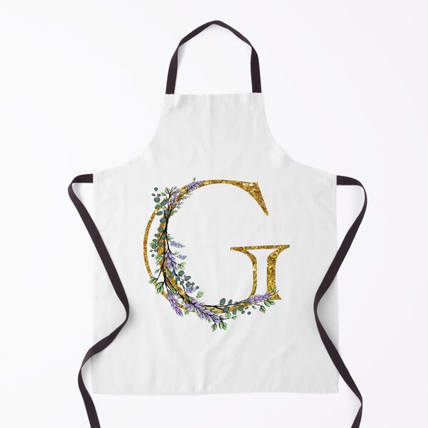 Item preview, The Alphabet | The letter “G”| romantic Eucalyptus and Lavender floral illustration | floral Monogram | gold glitter alphabet designed and sold by hollycooper.