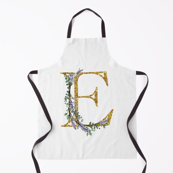 Item preview, The Alphabet | The letter “E”| romantic Eucalyptus and Lavender floral illustration | floral Monogram | gold glitter alphabet designed and sold by hollycooper.