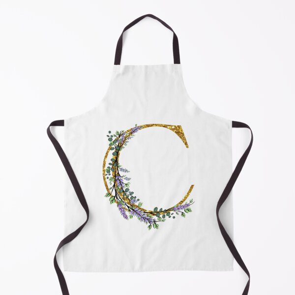 Item preview, The Alphabet | The letter “C” | romantic Eucalyptus and Lavender floral illustration | floral Monogram | gold glitter alphabet designed and sold by hollycooper.
