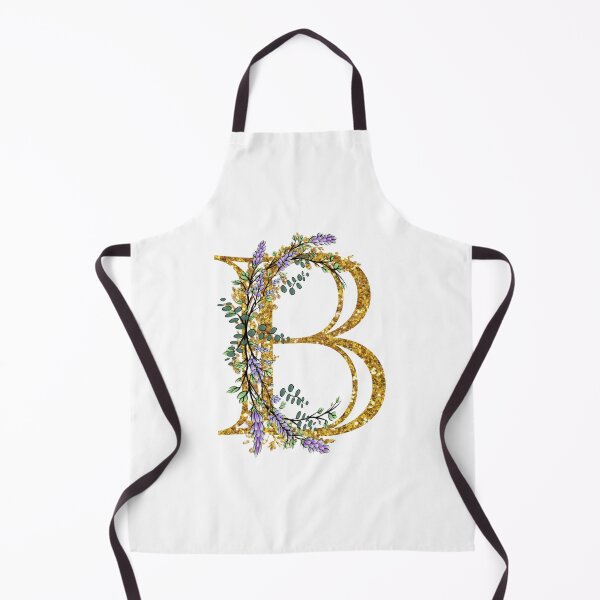 Item preview, The Alphabet | The letter “B” | romantic Eucalyptus and Lavender floral illustration | floral Monogram | gold glitter alphabet designed and sold by hollycooper.