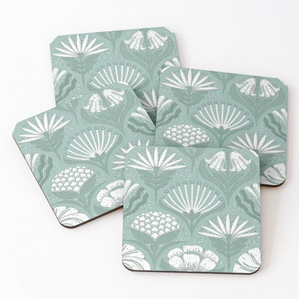 Item preview, Petal Imprints - Block Print Florals 0-Summer Green designed and sold by Carina Parry Studios.