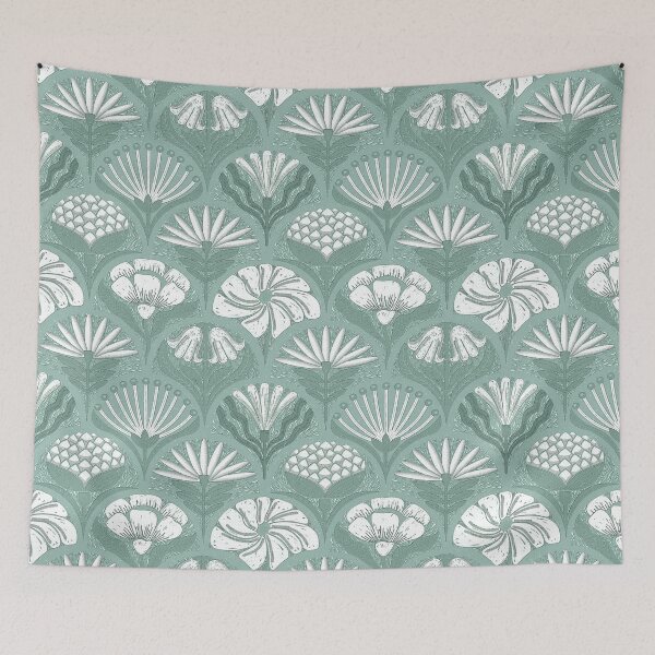 Item preview, Petal Imprints - Block Print Florals 0-Summer Green designed and sold by Carina Parry Studios.