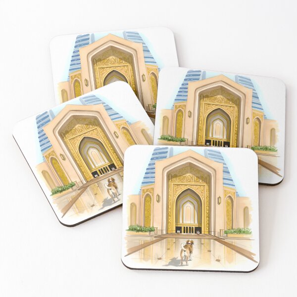 Item preview, Elegant Dog Arrives at Burj Al Arab – Luxury Watercolor Pet Art designed and sold by Simple_Lines2025.