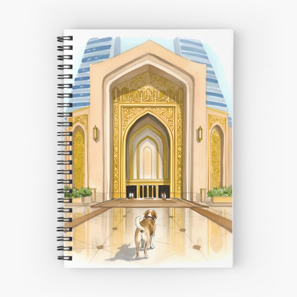 Item preview, Elegant Dog Arrives at Burj Al Arab – Luxury Watercolor Pet Art designed and sold by Simple_Lines2025.