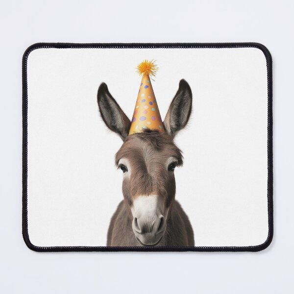 Item preview, Funny Donkey Wearing Birthday Party Hat designed and sold by LazyOwlStore.
