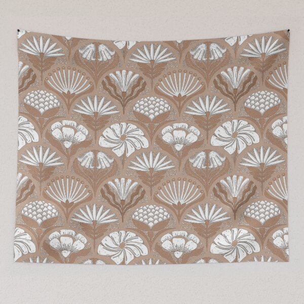Item preview, Petal Imprints - Block Print Florals Q-Mushroom designed and sold by Carina Parry Studios.