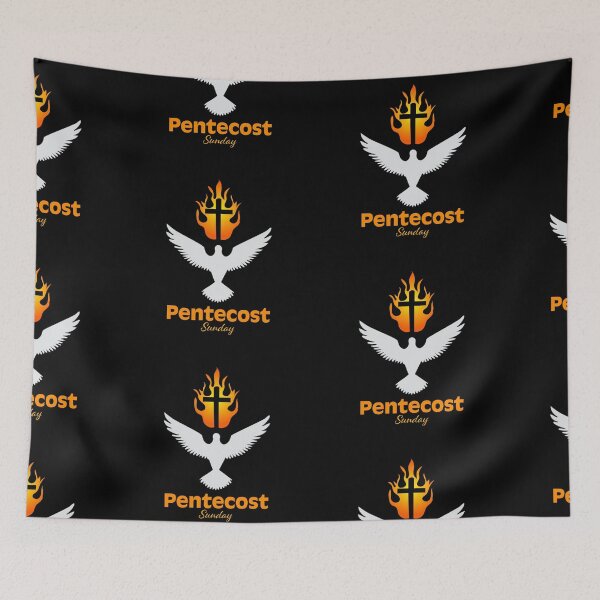 Item preview, Pentecost Sunday Art – Holy Spirit Dove with Flames of Fire Christian Design designed and sold by CrossCrafted.