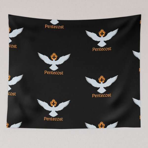 Item preview, Pentecost Sunday Art – Holy Spirit Dove with Flames of Fire Christian Design designed and sold by CrossCrafted.