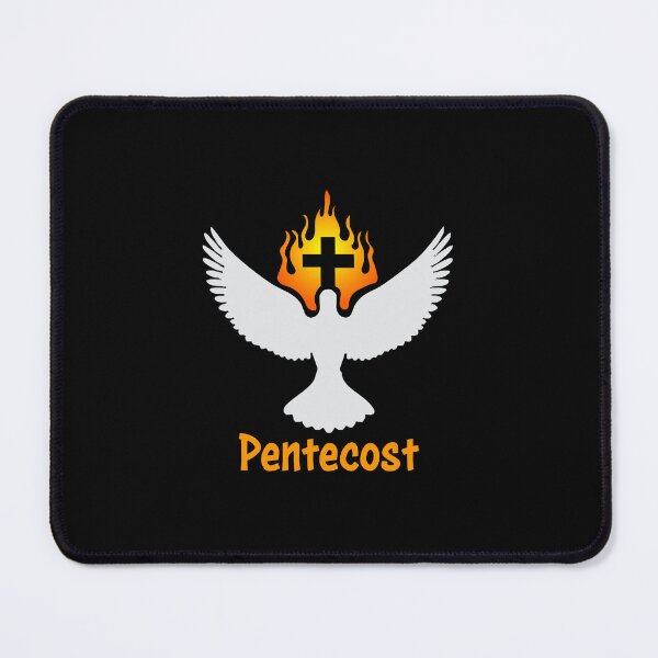 Item preview, Pentecost Sunday Art – Holy Spirit Dove with Flames of Fire Christian Design designed and sold by CrossCrafted.
