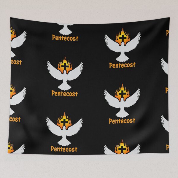 Item preview, Pentecost Sunday Art – Holy Spirit Dove with Flames of Fire Christian Design designed and sold by CrossCrafted.