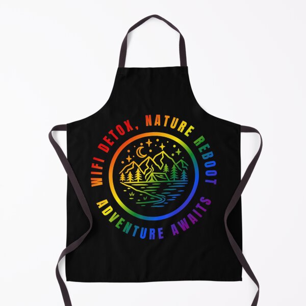 Item preview, Wifi Detox, Nature Reboot, Adventure Awaits, Classic pride flag graphic, rainbow mountains, river, nature park, stars and crescent moon graphic, mental health matters, outdoors, nature,  designed and sold by PrideBeProud.