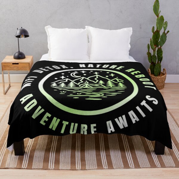 Item preview, Wifi Detox, Nature Reboot, Adventure Awaits, Agender pride flag graphic, rainbow mountains, river, nature park, stars and crescent moon graphic, mental health matters, outdoors, nature, designed and sold by PrideBeProud.