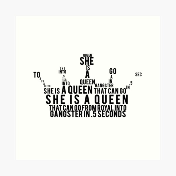 She Is A Queen Crown Art Print By Horstdesigns Redbubble