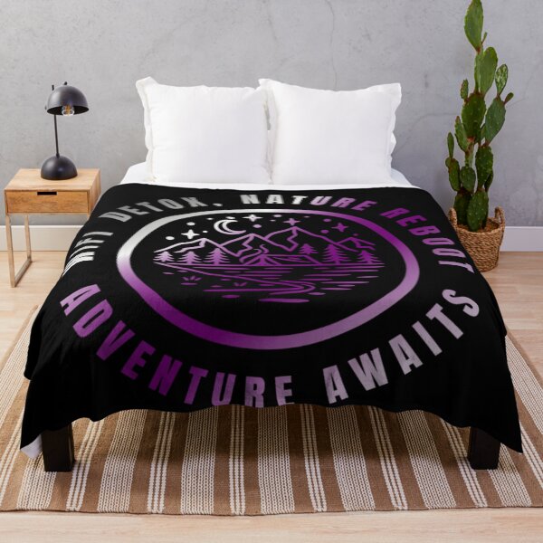 Item preview, Wifi Detox, Nature Reboot, Adventure Awaits, Demisexual pride flag graphic, rainbow mountains, river, nature park, stars and crescent moon graphic, mental health matters, outdoors, nature, designed and sold by PrideBeProud.