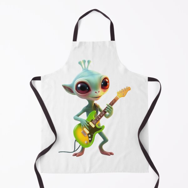 Item preview, Cute Alien Playing Electric Guitar – Funny Space Rock Design designed and sold by AleksKos.