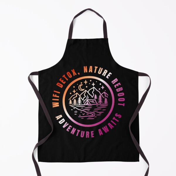 Item preview, Wifi Detox, Nature Reboot, Adventure Awaits, Lesbian pride flag graphic, rainbow mountains, river, nature park, stars and crescent moon graphic, mental health matters, outdoors, nature,  designed and sold by PrideBeProud.