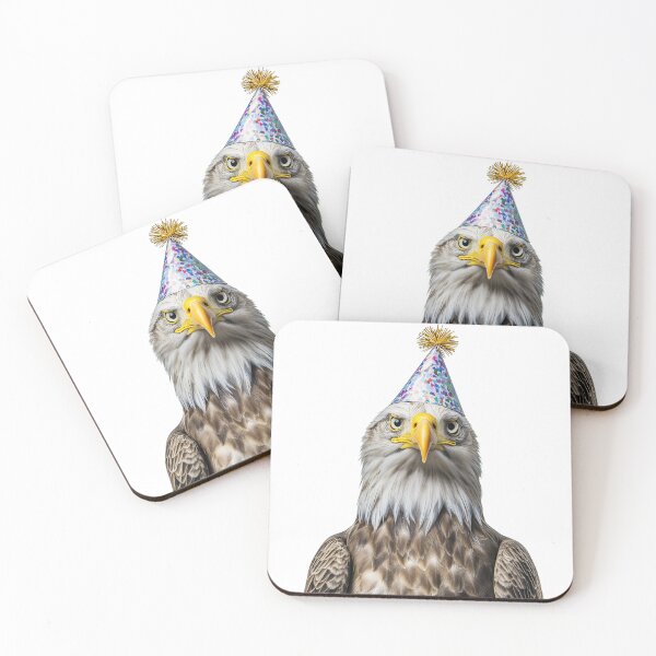 Item preview, Funny Eagle Wearing Birthday Party Hat designed and sold by LazyOwlStore.