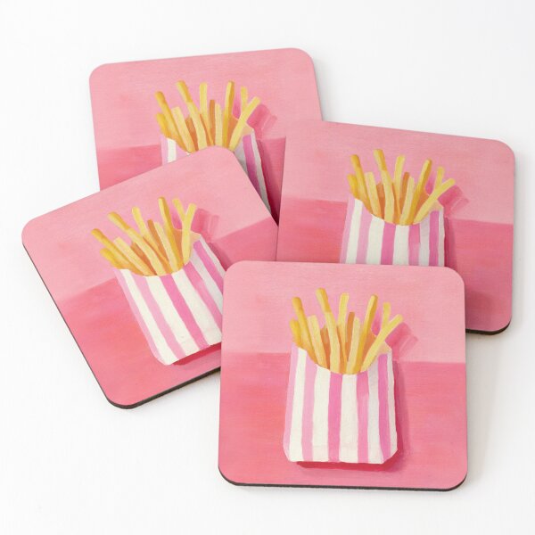 Item preview, French Fries Pink Striped Bag Pop Art Food Illustration designed and sold by UtArt.