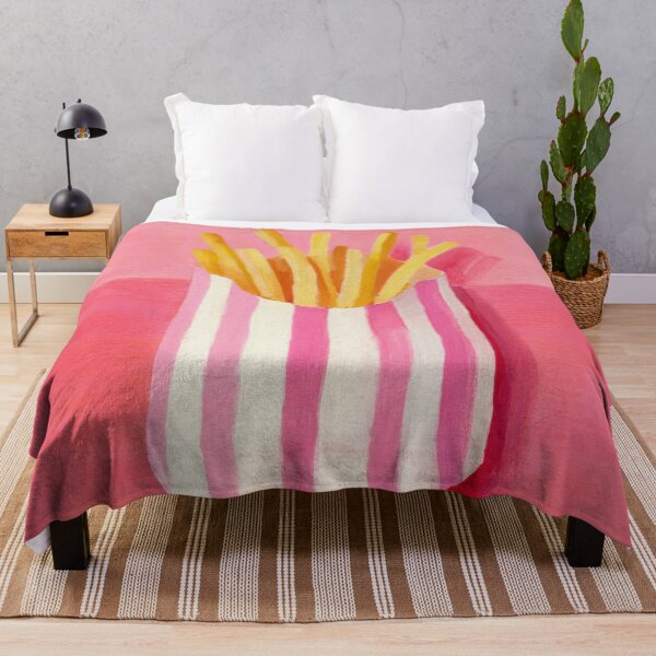 Item preview, French Fries Pink Striped Bag Pop Art Food Illustration designed and sold by UtArt.
