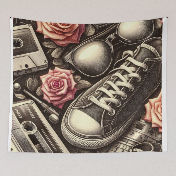 Item preview, Floral & Shoe Elements – AI Artwork with Feminine-Tomboy Charm for Trendy Clothing and Accessories for Women & Girls designed and sold by knalpot-design.