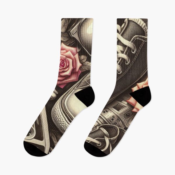 Item preview, Floral & Shoe Elements – AI Artwork with Feminine-Tomboy Charm for Trendy Clothing and Accessories for Women & Girls designed and sold by knalpot-design.