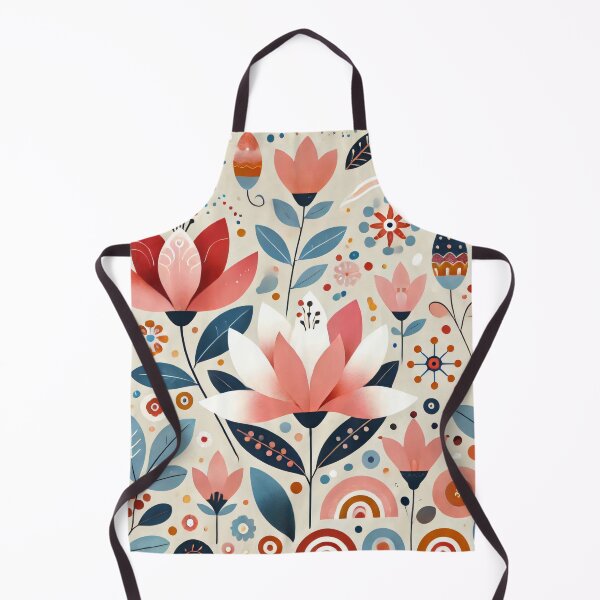 Item preview, Pink Lotus Bloom Scandinavian Folk Art by heidiannemorris © designed and sold by FOLK ART FUSION.