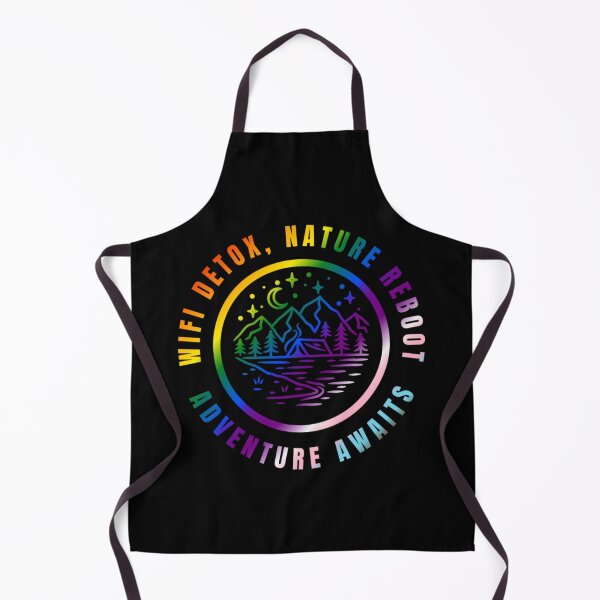 Item preview, Wifi Detox, Nature Reboot, Adventure Awaits, Progress pride flag graphic, rainbow mountains, river, nature park, stars and crescent moon graphic, mental health matters, outdoors, nature,  designed and sold by PrideBeProud.