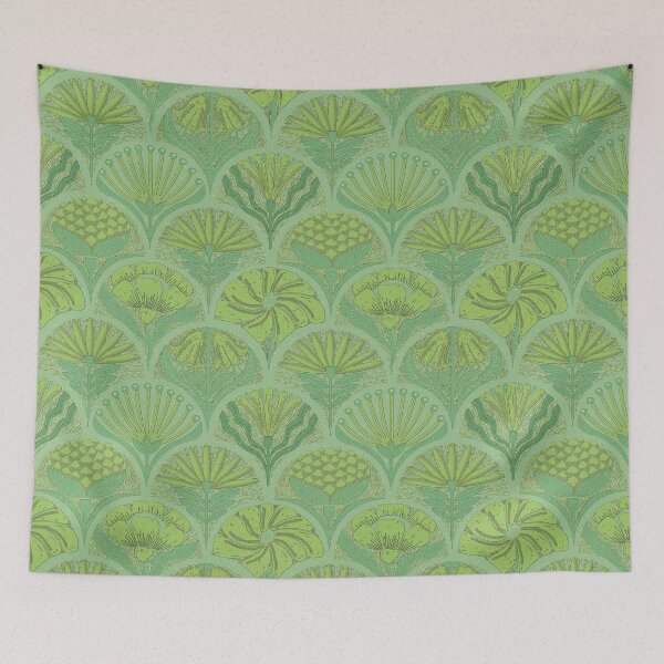Item preview, Petal Imprints - Block Print Florals S-Frog Green designed and sold by Carina Parry Studios.