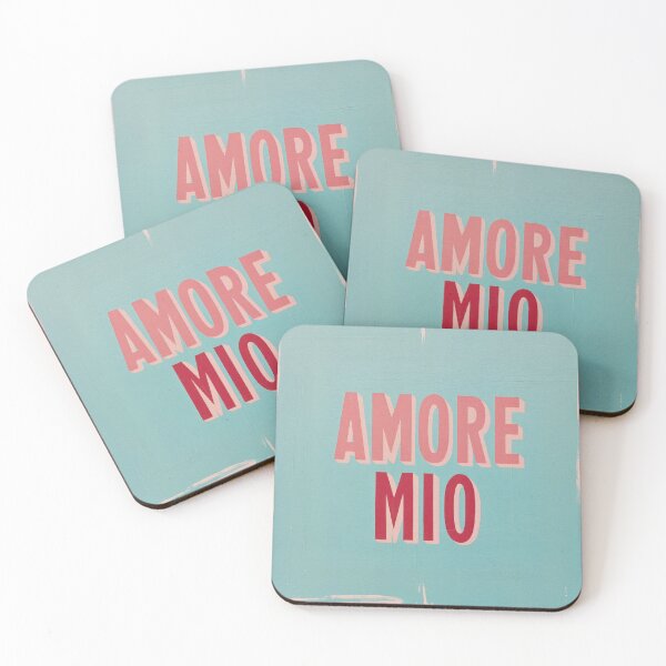 Item preview, Amore Mio Typography Pastel Shapes Art Peach Grey Tones designed and sold by UtArt.