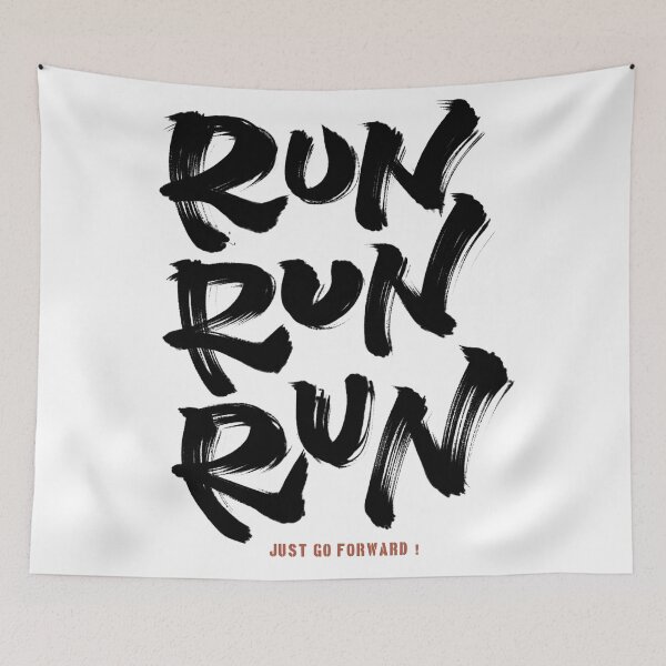 Item preview, Run run run ! Just go forward Japanese style calligraphy art designed and sold by Necokite.