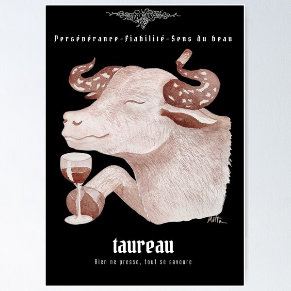 Item preview, Oeno-Astrology: Taurus in Wine 2 designed and sold by vinsurtoile.