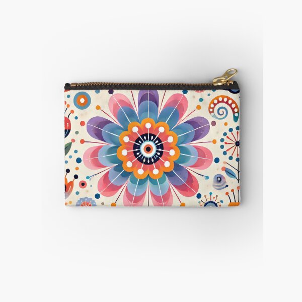 Item preview, Pink, Yellow, and Blue Daisy Scandinavian Folk Art by heidiannemorris © designed and sold by FOLK ART FUSION.