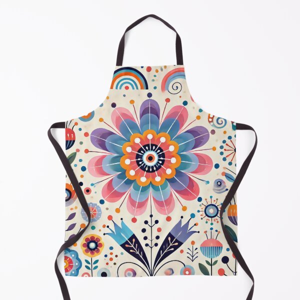 Item preview, Pink, Yellow, and Blue Daisy Scandinavian Folk Art by heidiannemorris © designed and sold by FOLK ART FUSION.