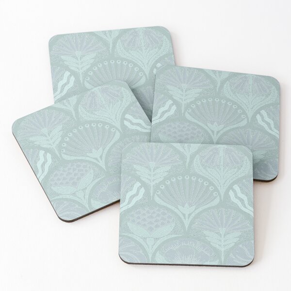 Item preview, Petal Imprints - Block Print Florals W-Shadow Green designed and sold by Carina Parry Studios.