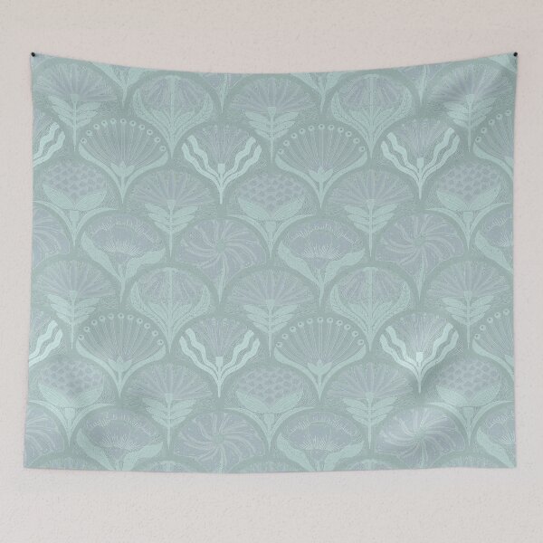 Item preview, Petal Imprints - Block Print Florals W-Shadow Green designed and sold by Carina Parry Studios.