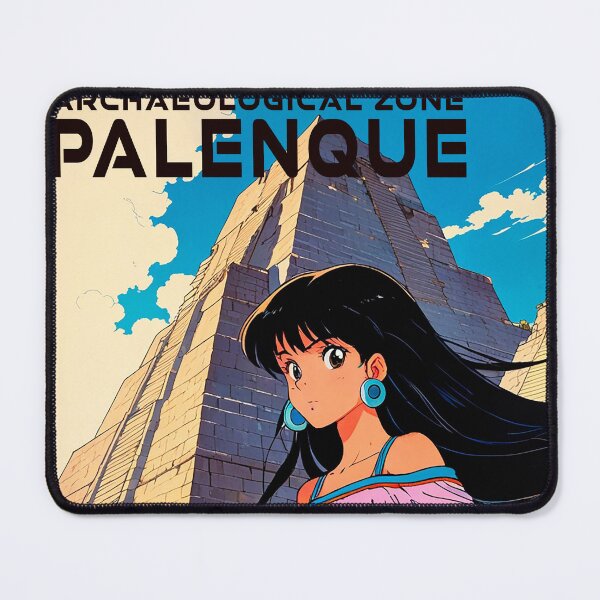 Item preview, Beautiful young girl traveling to PALENQUE - MEXICO anime retro poster designed and sold by UrbanTRIP.