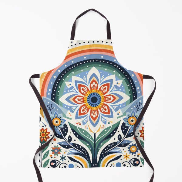 Item preview, Rainbow Daisy Scandinavian Folk Art by heidiannemorris © designed and sold by FOLK ART FUSION.