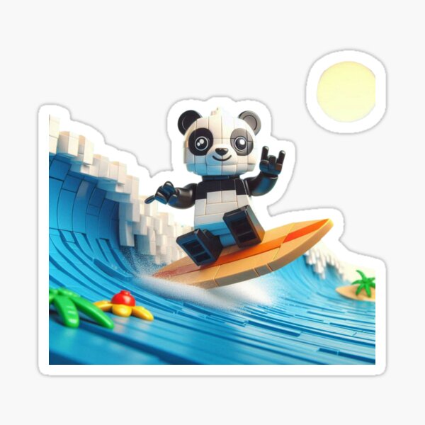 Item preview, Wave Panda Lego: Coolest Bear on the Block Beach!  designed and sold by Mi&Nel&Bu.