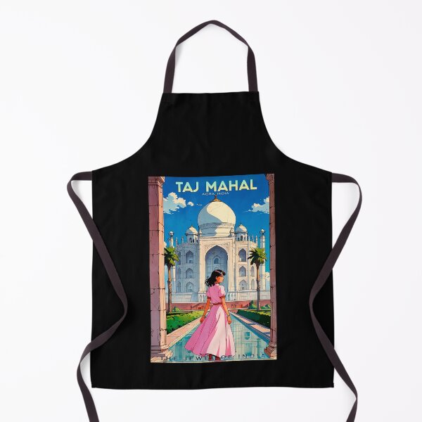 Item preview, Girl travels to TAJ MAHAL (AGRA - INDIA) cute stickers, retro 80s anime poster. designed and sold by UrbanTRIP.