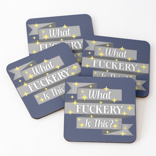 Item preview, What Fuckery Is This Funny Swearing Sarcastic Quote with Twinkling Stars & Ribbon designed and sold by hiacynto.